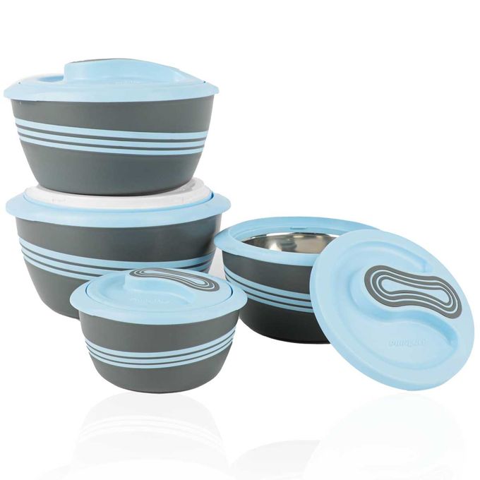 [SGM0012B] Lot De 4 Thermos Alimentaire Isotherme Pinnacle 0,5/1/2/2,5 L Bleu