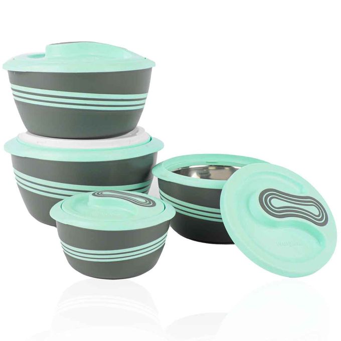 [SGM0012V] Lot De 4 Thermos Alimentaire Isotherme Pinnacle 0,5/1/2/2,5 L Vert d'eau