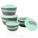 Lot De 4 Thermos Alimentaire Isotherme Pinnacle 0,5/1/2/2,5 L Vert d'eau