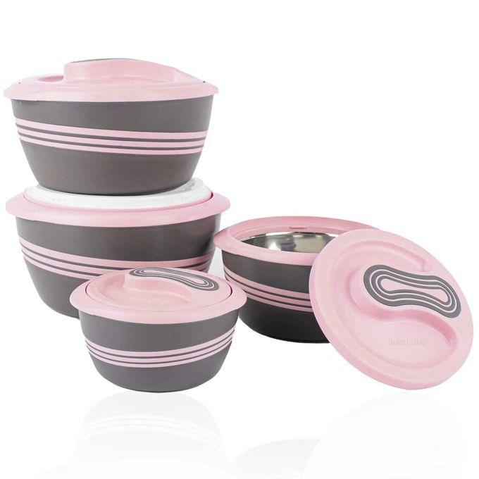 Lot De 4 Thermos Alimentaire Isotherme Pinnacle 0,5/1/2/2,5 L Rose