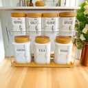 Ensemble de 7 pots à épices en Céramique Marbre Avec Support