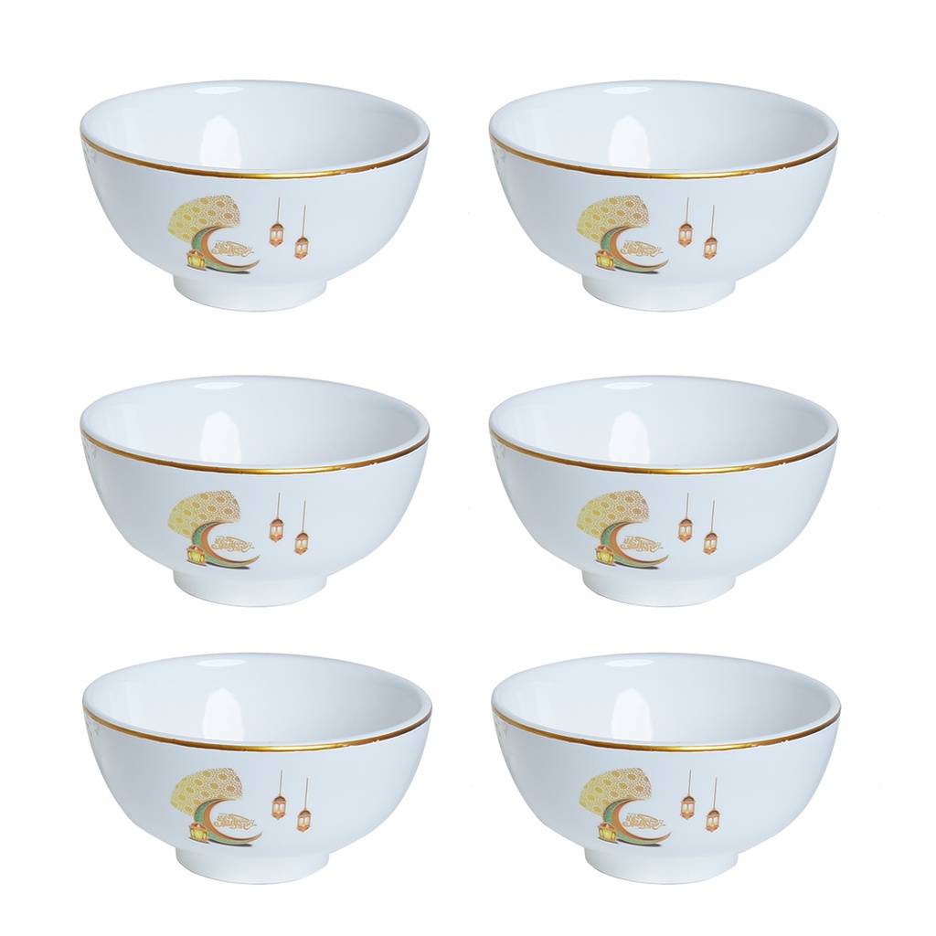 lot de 6 assiettes soupe 12,5 cm En Céramique Ramadan Kareem M2