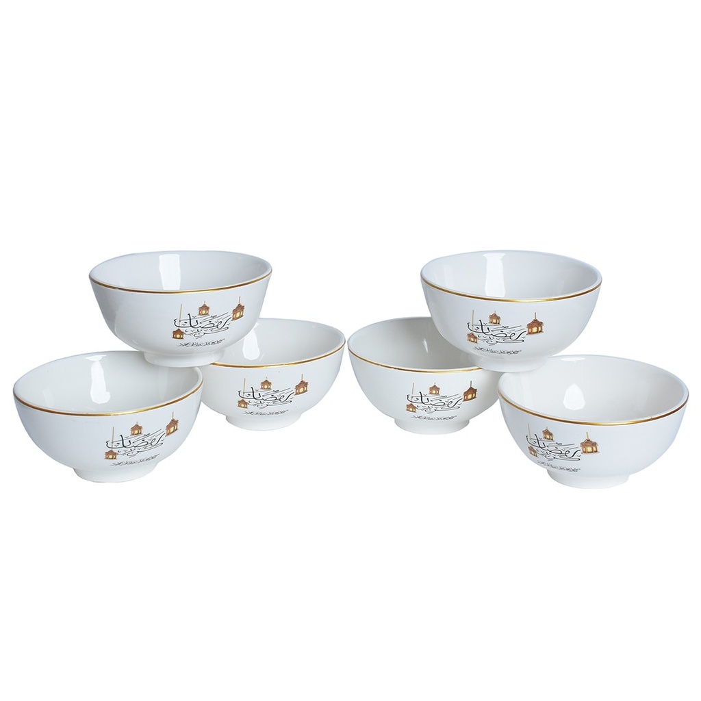 lot de 6 assiettes soupe 12,5 cm En Céramique Ramadan Kareem M3