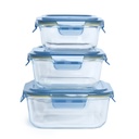 Ensemble de 3 Boîtes de conservation Frigoverre LoveWish Carre