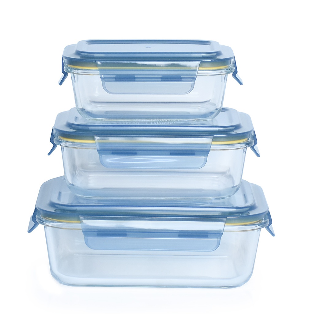 Ensemble de 3 Boîtes de conservation Frigoverre LoveWish Rectangulaire