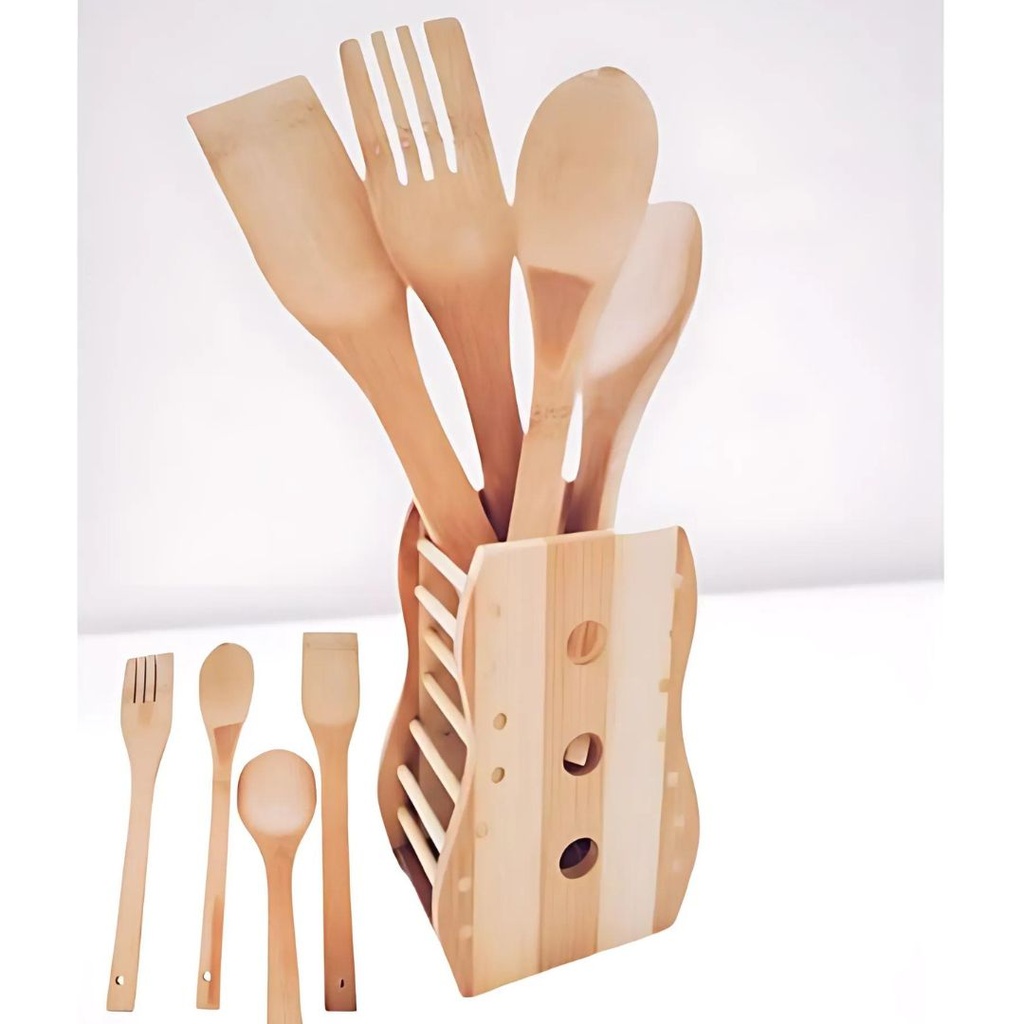 Ensemble de 5 accessoires de cuisine en Bois Motif Guitar