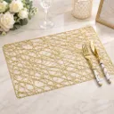 Napperon De Table Rectangulaire Doré En Plastique 45 x 30 cm