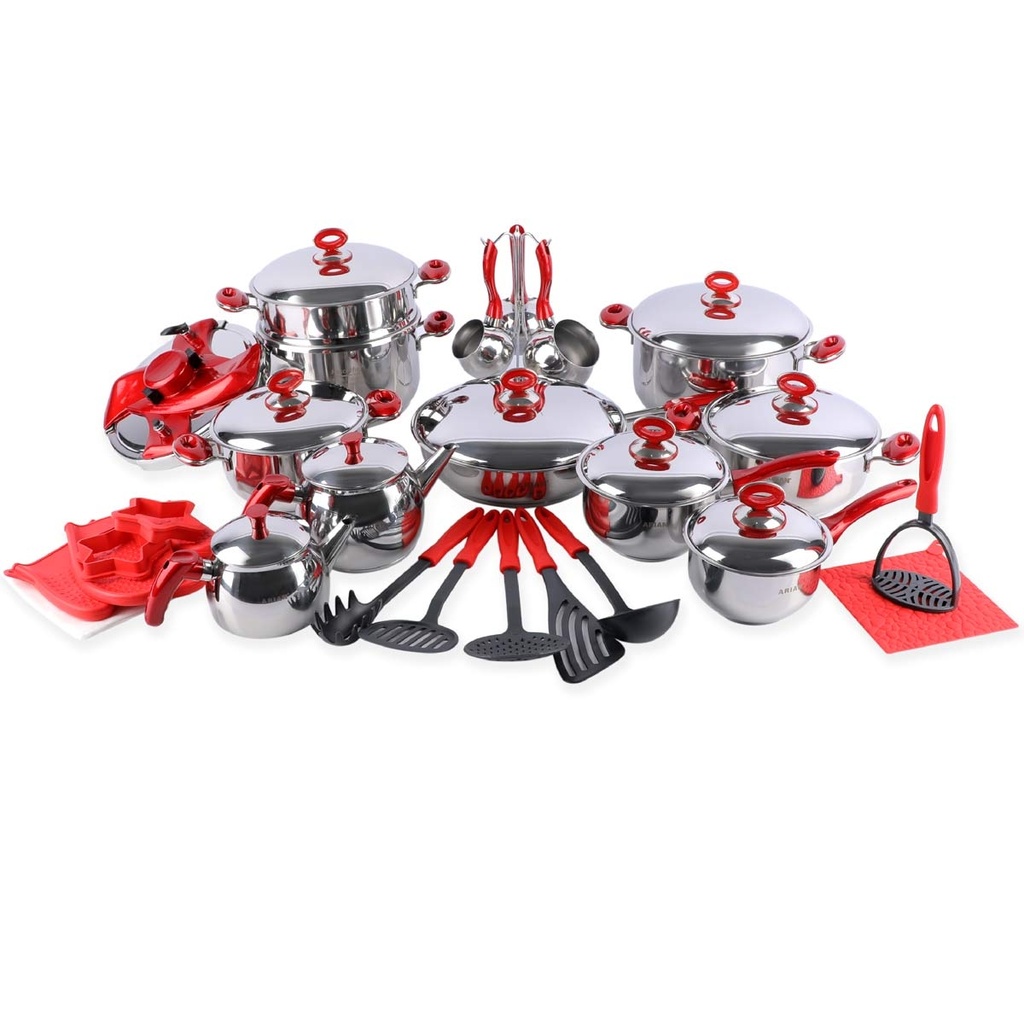 [DKC017] Batterie de Cuisine 36 Pièces Inox Arian