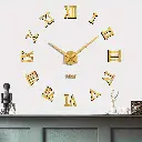 Montre Murale 3D Autocollant 120 Cm Chiffres Romains En Doré