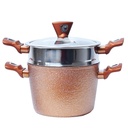 Couscoussier inox et Granite Golden House 22 cm - Effet Cuivre