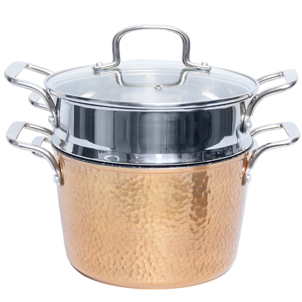 [ENN3510] Couscoussier inox et Granite Golden House 24 cm - Effet Cuivre