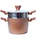 Couscoussier inox et Granite Golden House 24 cm - Effet Cuivre