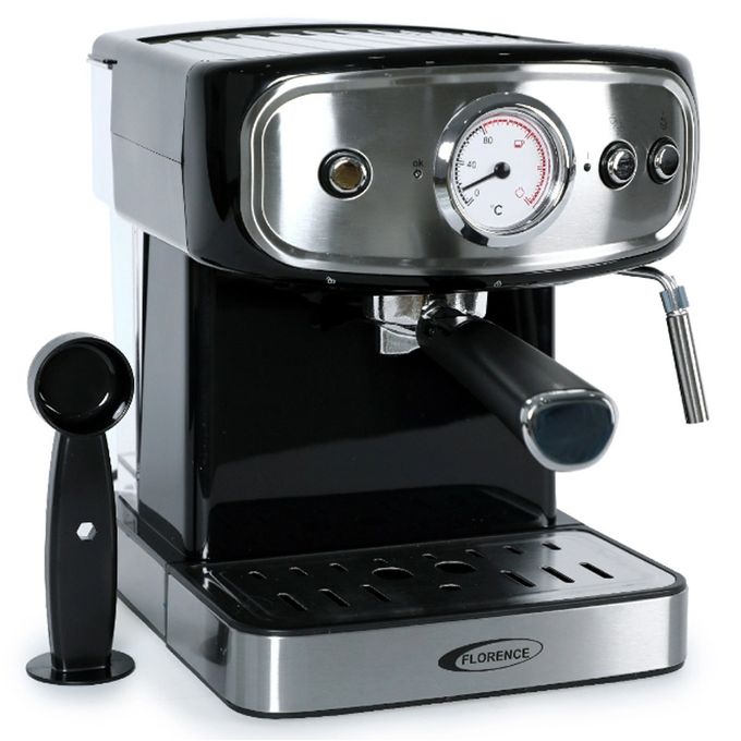 Machine À Café Expresso Cappuccino Latté Florence 1200W 1,5 L Noir