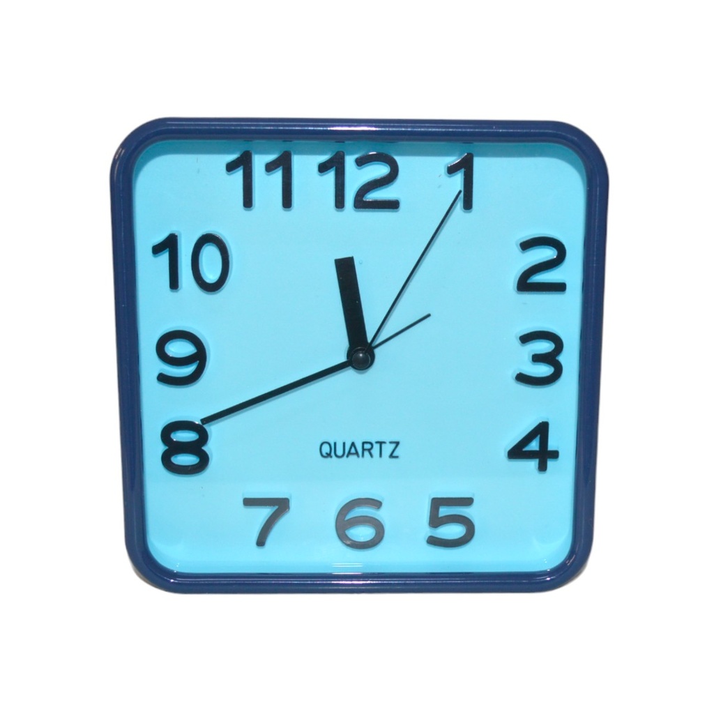 Horloge De Table Quartz Forme Carré - Réveil - Bleu