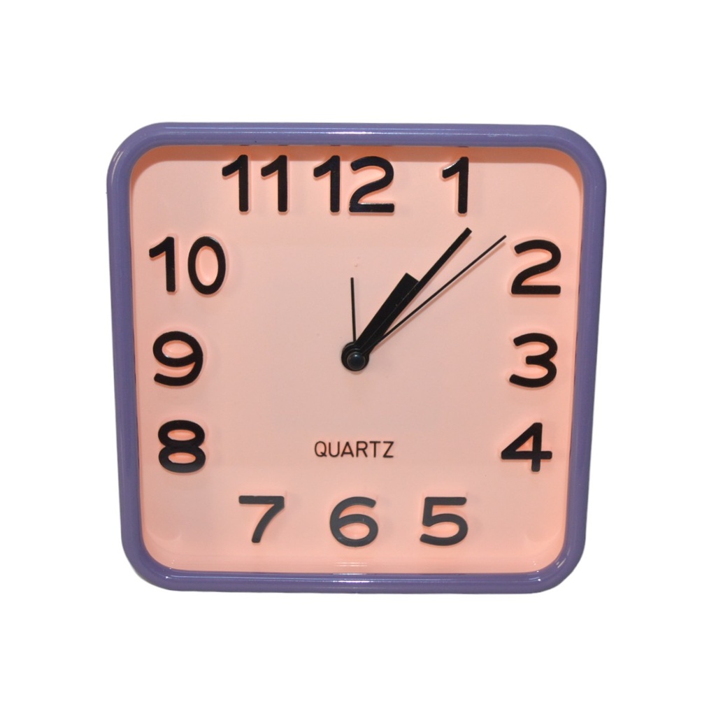 Horloge De Table Quartz Forme Carré - Réveil - Rose