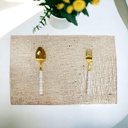 Pack de 2 sous-plats Rectangulaire en plastique Doré