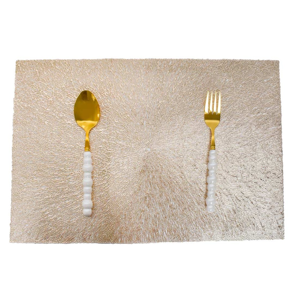 Pack de 2 sous-plats Rectangulaire en plastique Doré 