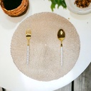 Pack de 2 sous-plats Rond en plastique Doré