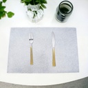 Pack de 2 sous-plats Rectangulaire en plastique Argente