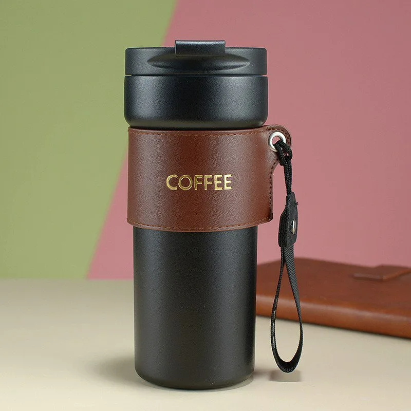 [AF0012] Mug Thermos Fashion en acier inoxydable 450ml - Noir