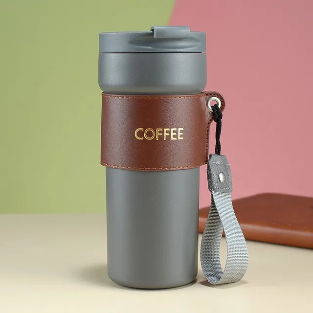 Mug Thermos Fashion en acier inoxydable 450ml - Gris