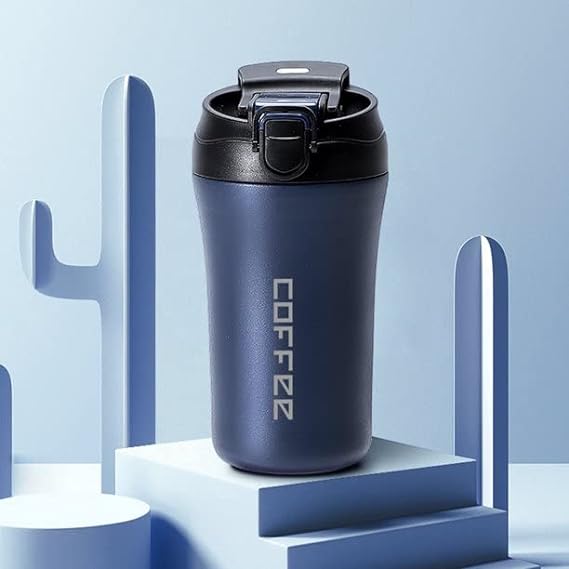 [AF0016] Mug Thermos Coffee en acier inoxydable 400ml - Bleu