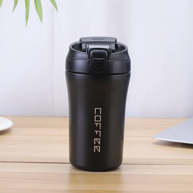 [AF0018] Mug Thermos Coffee en acier inoxydable 400ml - Noir