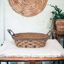 Panier Rectangulaire avec tissu Marron