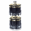 Set Portes Épices 12 Pièces En Verre Avec Support - Noir