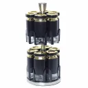 Set Portes Épices 12 Pièces En Verre Avec Support - Noir