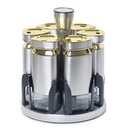 Set Portes Épices 6 Pièces En Verre Avec Support - Inox