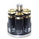 Set Portes Épices 6 Pièces En Verre Avec Support - Noir