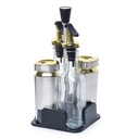 Set Huilier 4 Pièces En Verre Avec Support - Inox