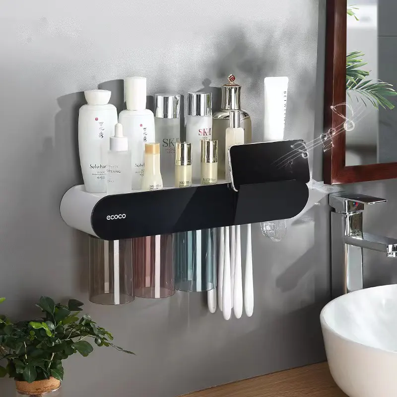 [AF0064] Support rangement mural avec 3 gobelets