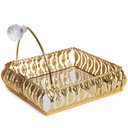 Porte Papier En Métal Avec Miroir 18 X 18 CM - Doré - Motif 4