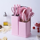Set D'ustensiles De Cuisine 19 Pièces En Silicone - Rose