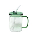 Mug Vert Deli Glassware avec paille 490 ml