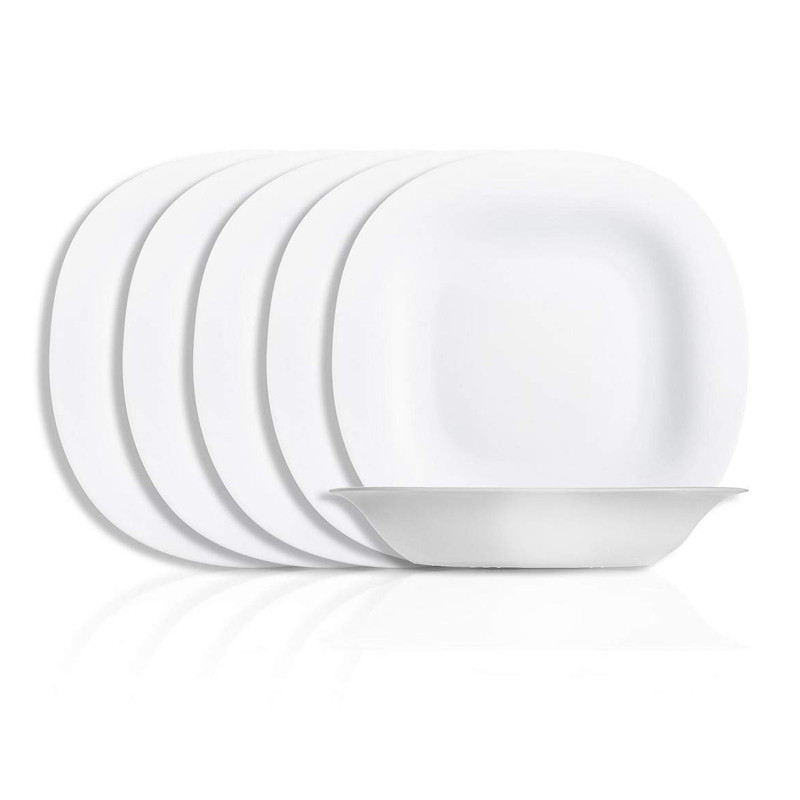 [AF0097] Lot De 6 Assiettes Creuses Luminarc CARINE Blanc 21 Cm 