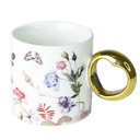 Mug en céramique Fleurie avec Poignée Doré (M2)