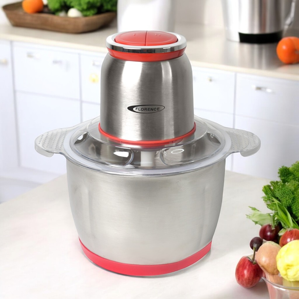 [AT7002R] Hachoir Florence 1000W 3L Inox Rouge