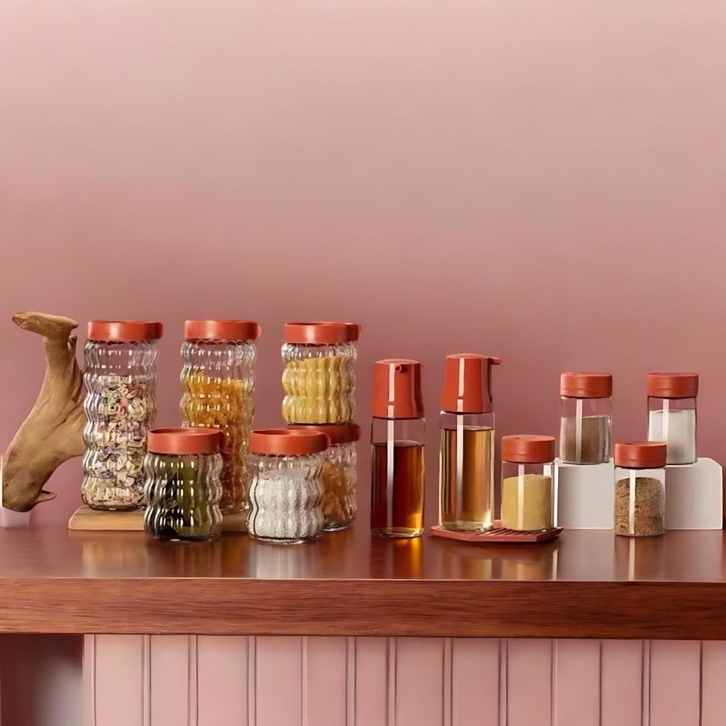 [SAI0006] Lot de 10 Boites de Conservation en verre avec 2 Huiliers