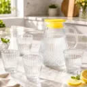 Service À Boisson En Verre 5 Pièces Transparent