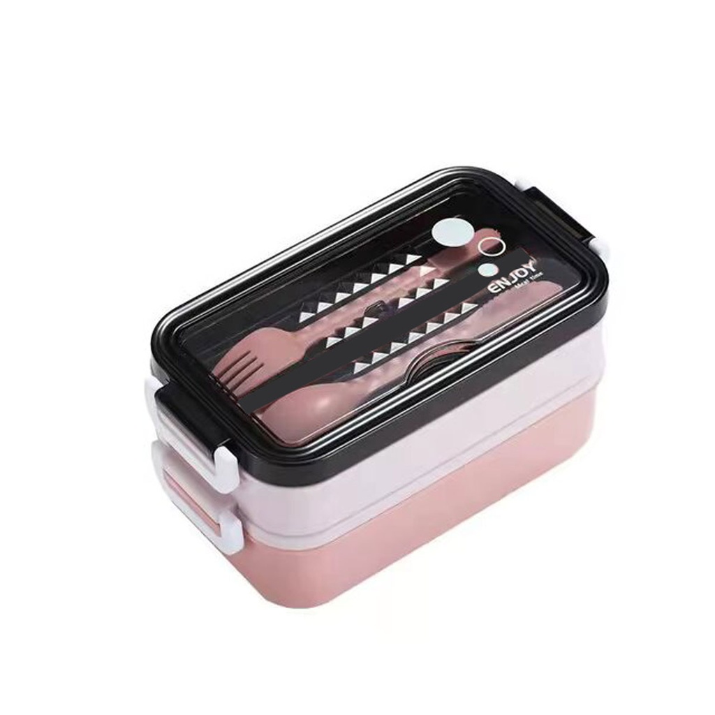 Lunch Box Isotherme deux Niveaux 1400 ml  Rose