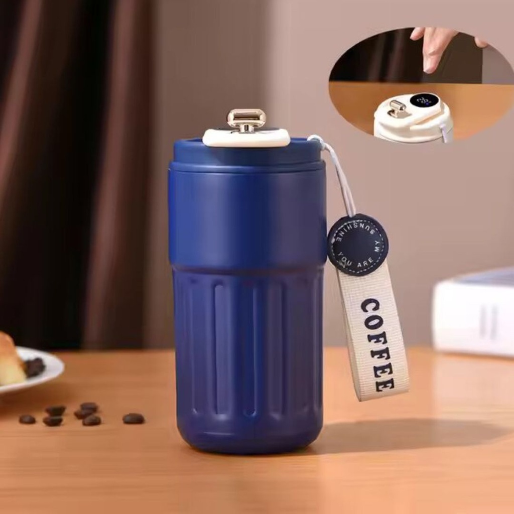 Thermos Isotherme Avec Afficheur De Température Bleu 400 ML