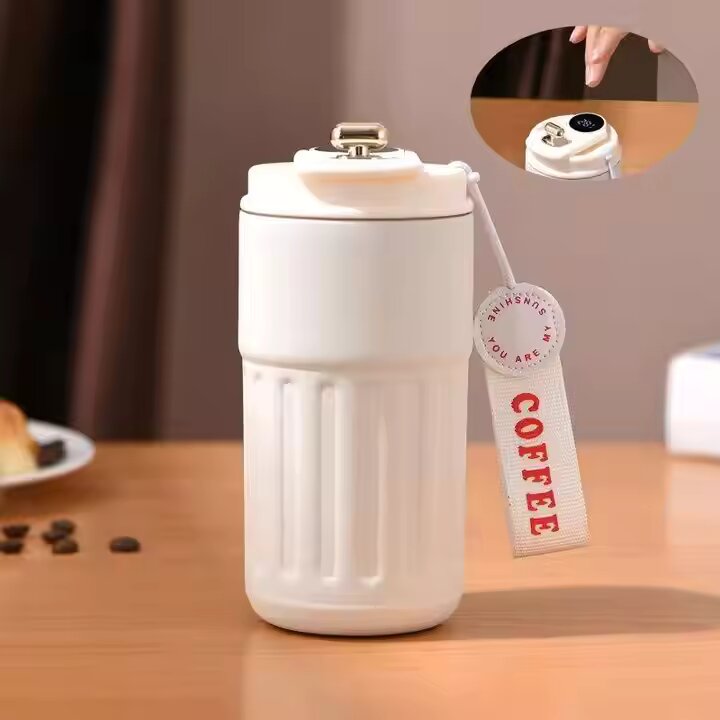 [SGM0530B] Thermos Isotherme Avec Afficheur De Température Blanc 400 ML
