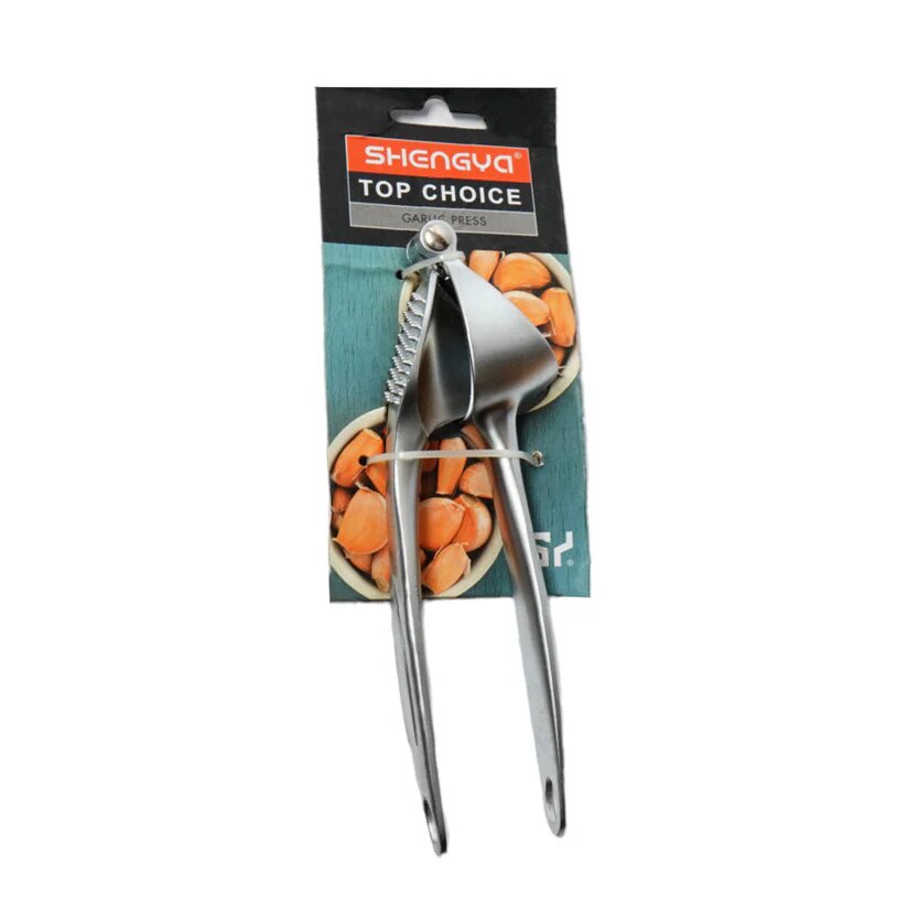 [AF0106] Presse Ail Matte En Acier Inoxydable SHENGYA  18Cm