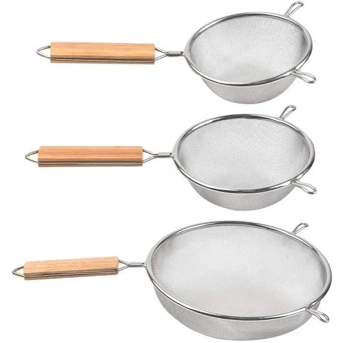 [AF0116] Lot de 3 Passoires En Acier Inoxydable 20/16/12Cm