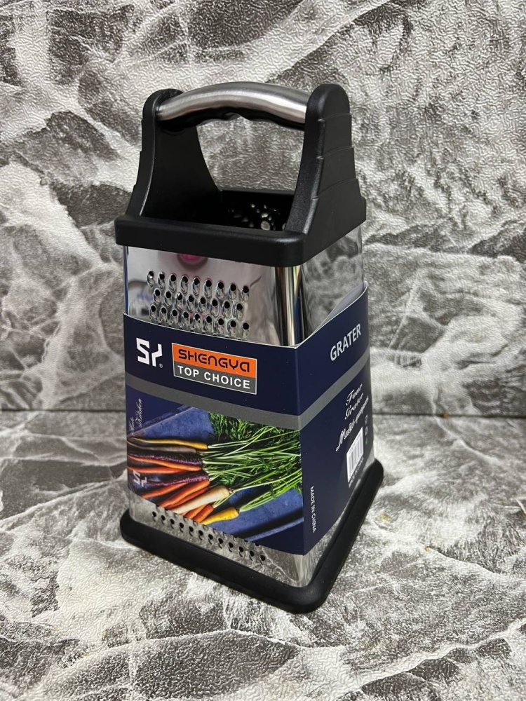 [AF0117] Rape Fromage Noir a 4 faces En Acier SHENGYA  24Cm