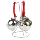 Set de 3 pots à lait Hascevher en inox avec Support (M2)