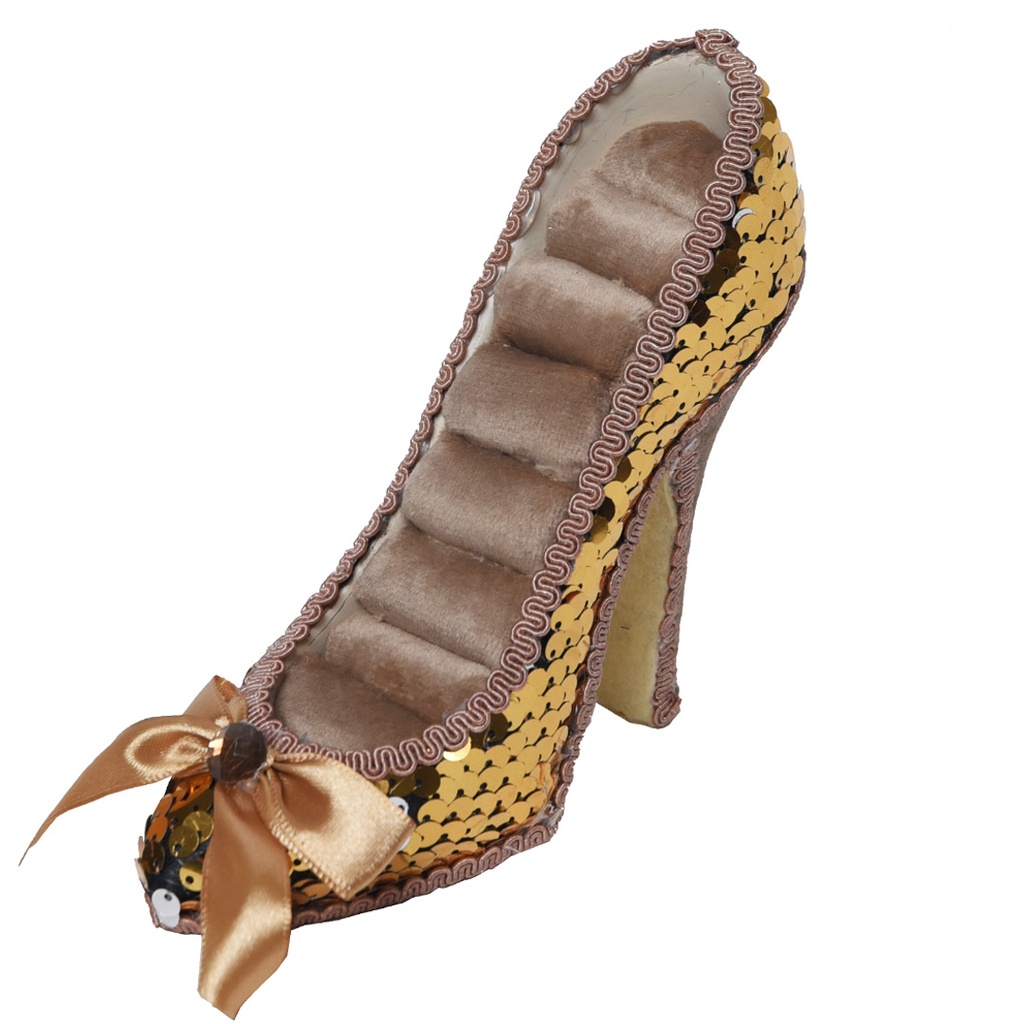[ZR40262] Présentoir à bijoux Chaussures à talons hauts Doré
